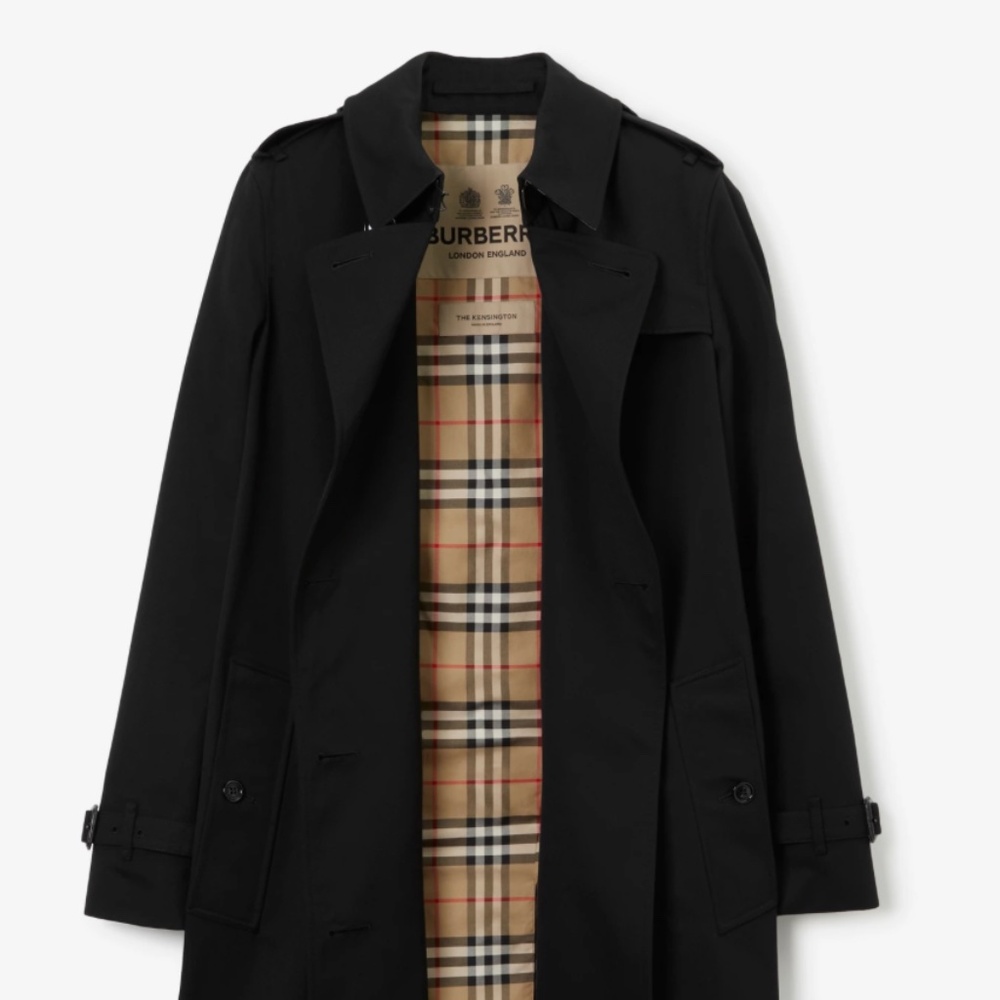 Burberry Heritage Sandringham Mid-Length Trench Coat Black Size 6